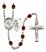 Guardian Angel and Wrestling Rosary with Garnet Beads