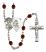 Guardian Angel and Swimming Rosary with Garnet Beads