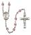 Saint Barbara Engravable Rosary with Light Amethyst Beads