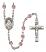 Saint Frances Cabrini Engravable Rosary with Light Amethyst Beads