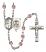 Saint Brendan The Navigator and Navy Rosary with Light Amethyst Beads