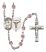 Saint Camillus of Lellis and Nurse Rosary with Light Amethyst Beads