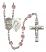 Saint George and Paratrooper Rosary with Light Amethyst Beads