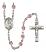 Saint Joan of Arc Engravable Rosary with Light Amethyst Beads