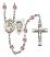 Saint Joan of Arc and Nat'l Guard Rosary with Light Amethyst Beads