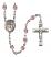 San Judas Engravable Rosary with Light Amethyst Beads