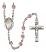 Saint Maria Faustina Engravable Rosary with Light Amethyst Beads