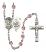 Saint Michael and Marines Rosary with Light Amethyst Beads