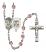 Saint Michael and Navy Rosary with Light Amethyst Beads