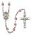 San Miguel Arcangel Engravable Rosary with Light Amethyst Beads