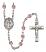 Virgen Milagrosa Engravable Rosary with Light Amethyst Beads