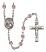 Santa Teresita Engravable Rosary with Light Amethyst Beads