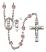 Saint Christopher and Lacrosse Rosary with Light Amethyst Beads