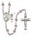 Saint Christopher and Track & Field Rosary with Light Amethyst Beads