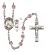 Saint Christopher and Baseball Rosary with Light Amethyst Beads