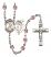 Saint Sebastian and Football Rosary with Light Amethyst Beads