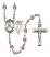 Saint Sebastian and Ice Hockey Rosary with Light Amethyst Beads