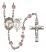 Saint Sebastian and Tennis Rosary with Light Amethyst Beads