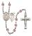 Saint Sebastian and Wrestling Rosary with Light Amethyst Beads