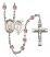 Saint Sebastian and Gymnastics Rosary with Light Amethyst Beads