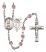 Saint Sebastian and Lacrosse Rosary with Light Amethyst Beads