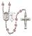 Saint Rita and Baseball Rosary with Light Amethyst Beads