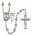 Saint Sebastian and Softball Rosary with Light Amethyst Beads