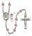 Saint Christopher and Motorcycle Rosary with Light Amethyst Beads