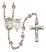 Saint Sebastian and Volleyball Rosary with Light Amethyst Beads