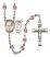 Saint Sebastian and Fishing Rosary with Light Amethyst Beads