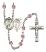 Saint Sebastian and Rodeo Rosary with Light Amethyst Beads