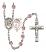 Saint Sebastian and Motorcycle Rosary with Light Amethyst Beads