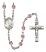 Saint Therese of Lisieux Engravable Rosary with Light Amethyst Beads