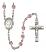 Saint John Baptist de la Salle Engravable Rosary with Light Amethyst Beads