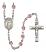 Virgin of the Globe Engravable Rosary with Light Amethyst Beads