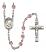 Pope Saint Eugene I Engravable Rosary with Light Amethyst Beads