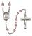 Saint Honorius of Amiens Engravable Rosary with Light Amethyst Beads