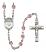 Saint Damien of Molokai Engravable Rosary with Light Amethyst Beads