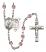 Saint Sebastian and Softball Rosary with Light Amethyst Beads