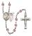 Saint Sebastian and Lacrosse Rosary with Light Amethyst Beads