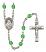 Saint Frances Cabrini Engravable Rosary with Peridot Beads