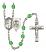 Saint Brendan The Navigator and Navy Rosary with Peridot Beads