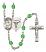 Saint Camillus of Lellis and Nurse Rosary with Peridot Beads