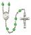 Saint Charles Borromeo Engravable Rosary with Peridot Beads