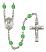 Saint Christopher Engravable Rosary with Peridot Beads