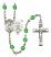 Saint Christopher and Air Force Rosary with Peridot Beads