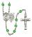 Saint Christopher and EMT Rosary with Peridot Beads