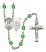 Saint Christopher and Army Rosary with Peridot Beads