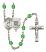 Saint Christopher and Coast Guard Rosary with Peridot Beads