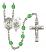 Saint Christopher and Marines Rosary with Peridot Beads